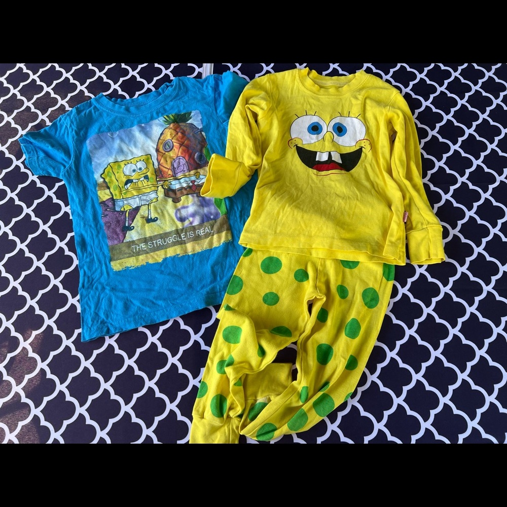 Sponge Bob Pajamas and Gap Sponge Bob tee